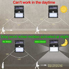 1/2/4PCS New Solar Lights Outdoor Wall Lamp PIR Motion Sensor 100LED Solar Powered Sunlight Street Light for Garden Courtyard