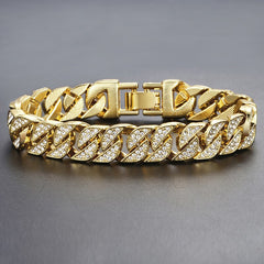 14MM 3 Rows Cz Miami Cuban Link Chain Necklace Iced Out Bling Zircon Cuban Choker Necklace Women Men Hip Hop Jewelry