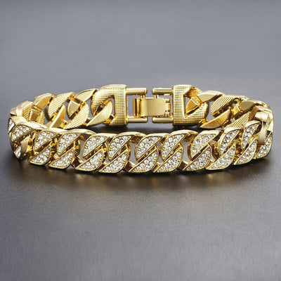 14MM 3 Rows Cz Miami Cuban Link Chain Necklace Iced Out Bling Zircon Cuban Choker Necklace Women Men Hip Hop Jewelry