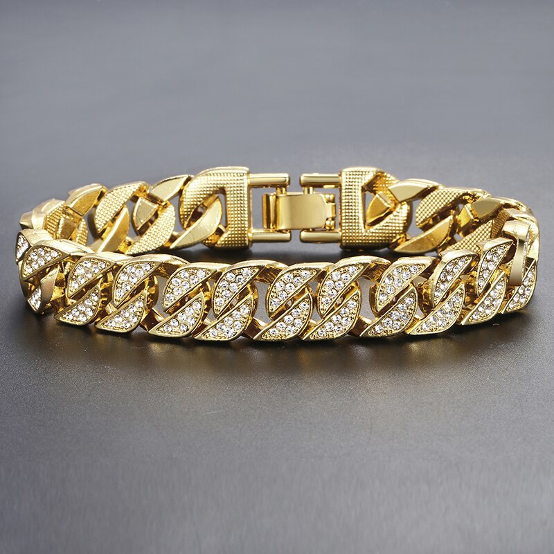 14MM 3 Rows Cz Miami Cuban Link Chain Necklace Iced Out Bling Zircon Cuban Choker Necklace Women Men Hip Hop Jewelry