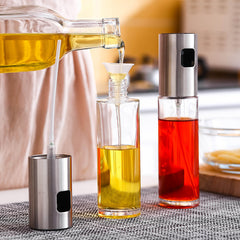 100ml Olive Oil Sprayer Dispenser for Cooking Food-Grade Glass Vinegar Bottle For BBQ Making Salad Baking Frying Kitchen