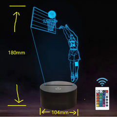 3D Basketball Master LED Night Light - USB Powered RGB 7 Colors, Suitable for Bedroom Decoration and Birthday Gifts