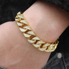 14MM 3 Rows Cz Miami Cuban Link Chain Necklace Iced Out Bling Zircon Cuban Choker Necklace Women Men Hip Hop Jewelry