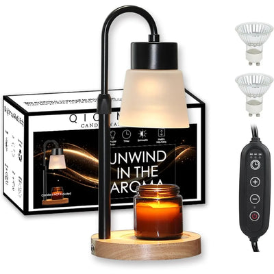 Candle Warmer Lamp with Essential Oil Diffuser, Adjustable Height,Timer & Dimmer,Vintage Electric Wax Warmer for Scented Candles