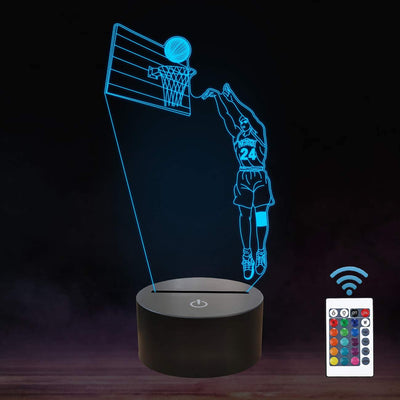 3D Basketball Master LED Night Light - USB Powered RGB 7 Colors, Suitable for Bedroom Decoration and Birthday Gifts