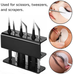 Acrylic Eyelash Tweezer Storage Holder Stand 6 Holes Tweezers Stand Shelf Holder Eyelashes Extension Makeup Tool