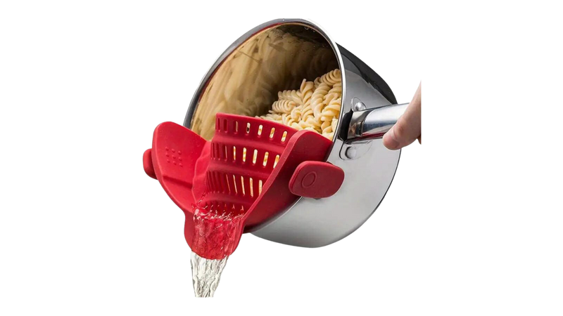 Universal Silicone Clip on Pan Pot Strainer Anti Spill Pasta Pot Strainer Food Grade Fruit Colander for Pasta Fruit Vegetable